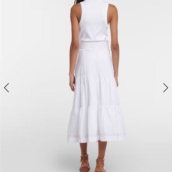 VERONICA BEARD Austyn White Tank Cotton Blend Dress (XS) - Picture 3 of 9